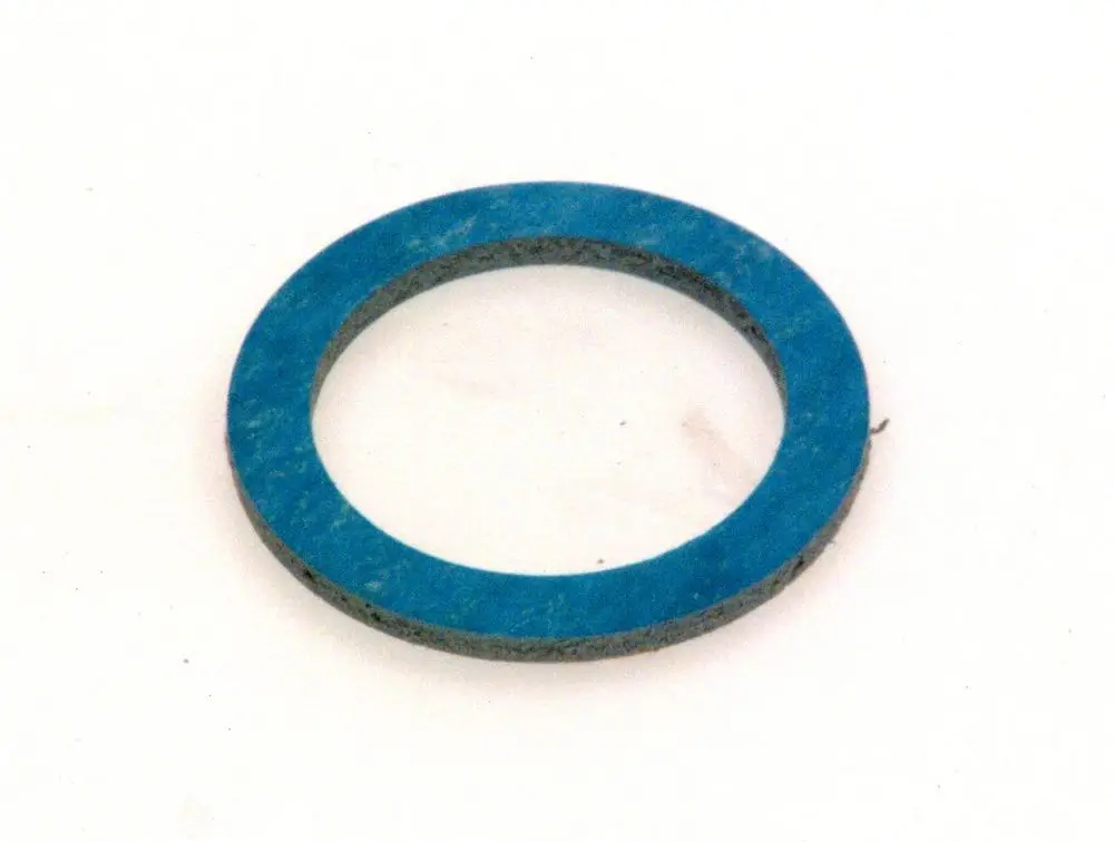 Blaue Dichtung aus komprimiertem Material, kreisförmig mit innem und äußerem Rand, präsentiert von Bosch.